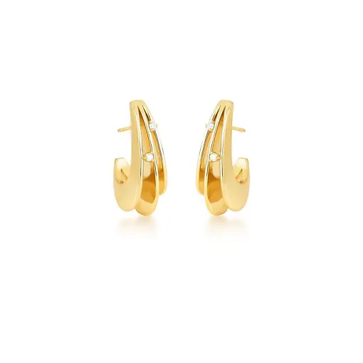 MEIA ARGOLA VAZADA COM CRISTAIS