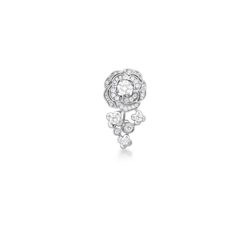 BROCHE COM FLORES E CRISTAIS BANHADO A RÓDIO