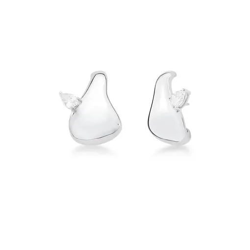 BRINCO EAR HOOK CURVO COM CRISTAL DE GOTA