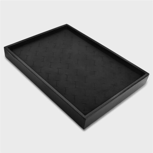 BANDEJA EM COURINO PRETO CAPACIDADE PARA 54 ANÉIS