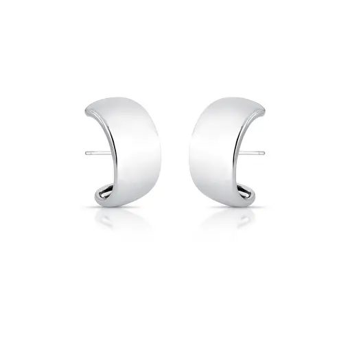 BRINCO EAR HOOK ABAULADO E CURVO BANHADO A RÓDIO
