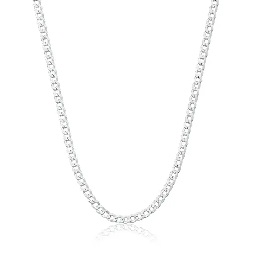 CORRENTE EM MALHA GROUMET PRATA LISA