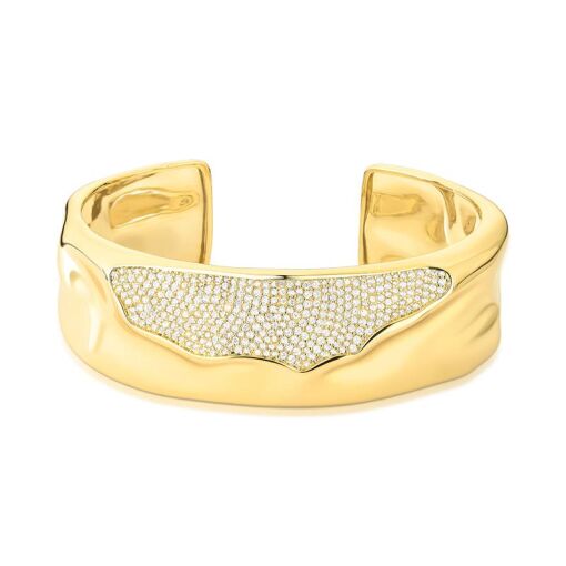 BRACELETE TEXTURIZADO CRAVEJADO E COM ABERTURA
