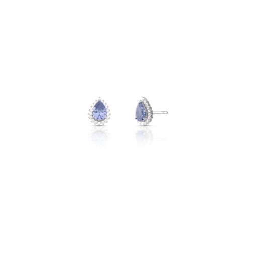 BRINCO COM CRISTAL DE GOTA E ZIRCÔNIAS PRATA RODINADA