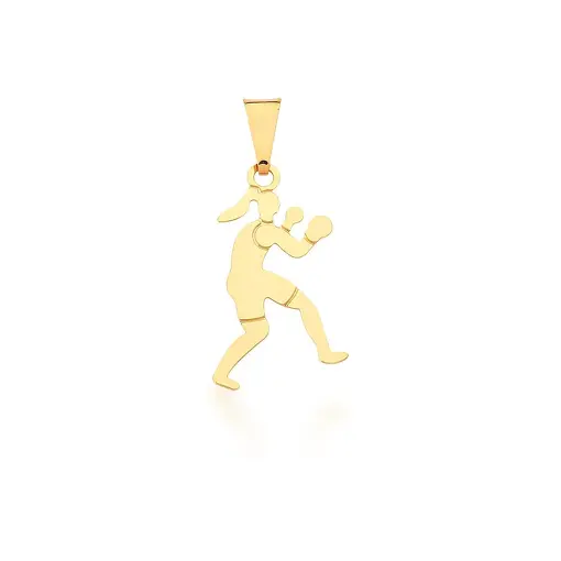PINGENTE DE BOXEADORA LISO BANHADO A OURO