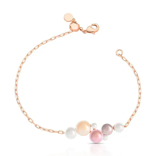 PULSEIRA REGULÁVEL CURVA COM  PÉROLAS SHELL