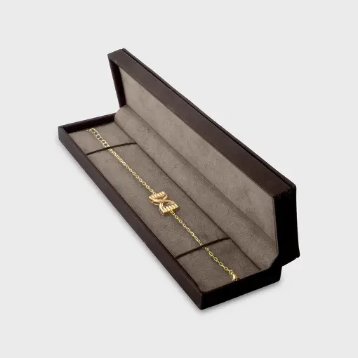 ESTOJO EM TECIDO FACTO MARROM PARA PULSEIRA
