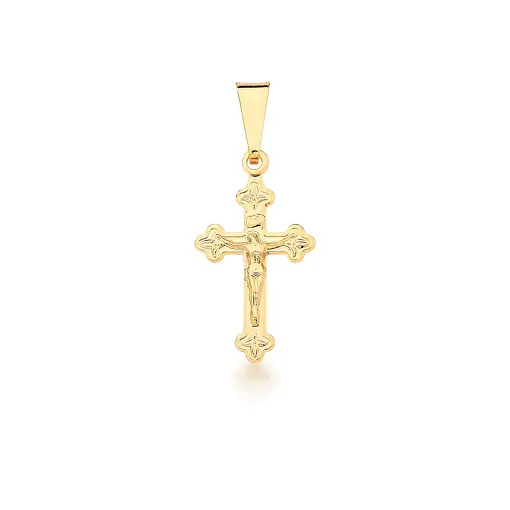 PINGENTE DE CRUCIFIXO LISO BANHADO A OURO