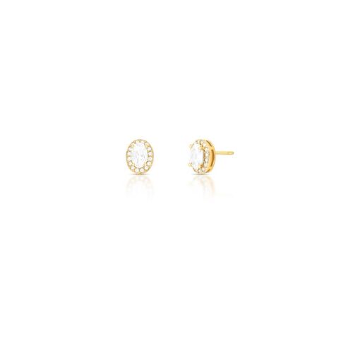 BRINCO COM CRISTAL OVAL E ZIRCÔNIAS