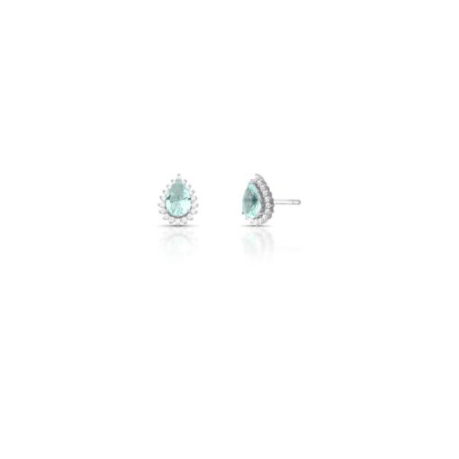 BRINCO COM CRISTAL DE GOTA E ZIRCÔNIAS PRATA RODINADA