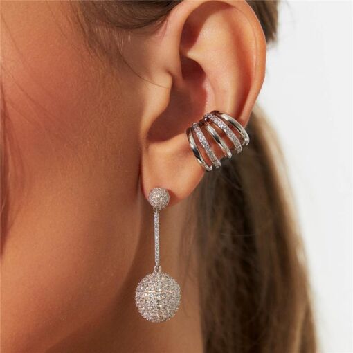 PIERCING DE ORELHA CINCO VOLTAS E ZIRCÔNIAS  BANHADO A OURO