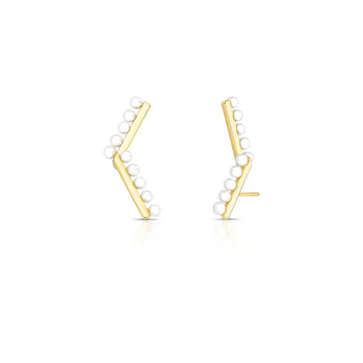 BRINCO EAR CUFF CURVO COM PÉROLA SHELL