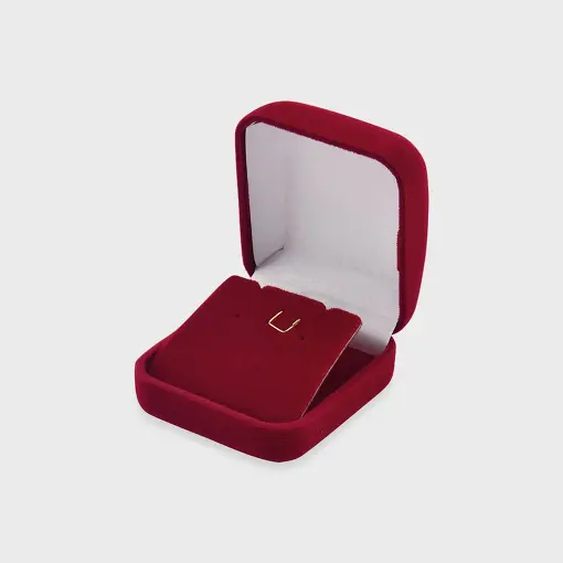 CAIXA QUADRADA PARA CONJUNTO EM VELUDO VERMELHO