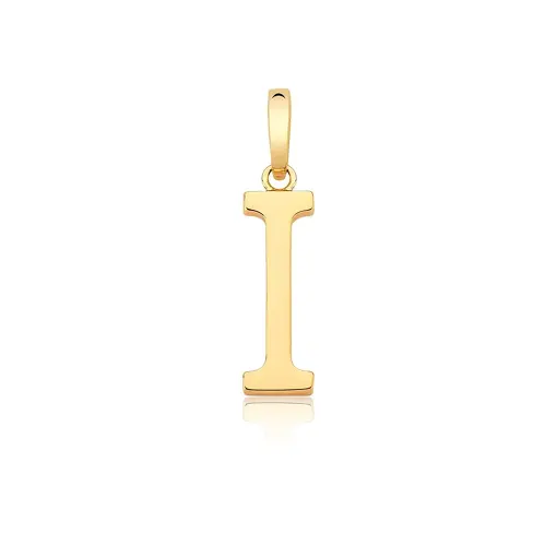 PINGENTE LETRA "I" LISO COM FECHO FOLHEADO A OURO