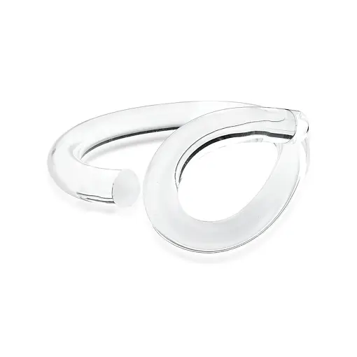 BRACELETE CURVO E VAZADO EM ACRÍLICO INCOLOR