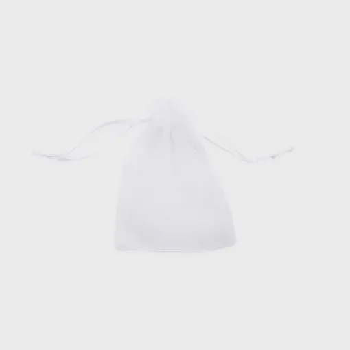 SAQUINHO DE ORGANZA TULE MÉDIO NA COR BRANCA COM 10 UNIDADES