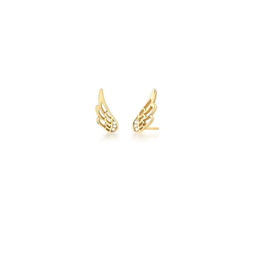 BRINCO EAR CUFF DE ASA VAZADO BANHADO A OURO