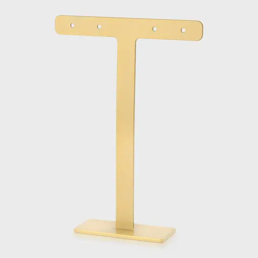 EXPOSITOR T PARA BRINCO QUATRO FUROS METAL ZAMAC NA COR BRONZE
