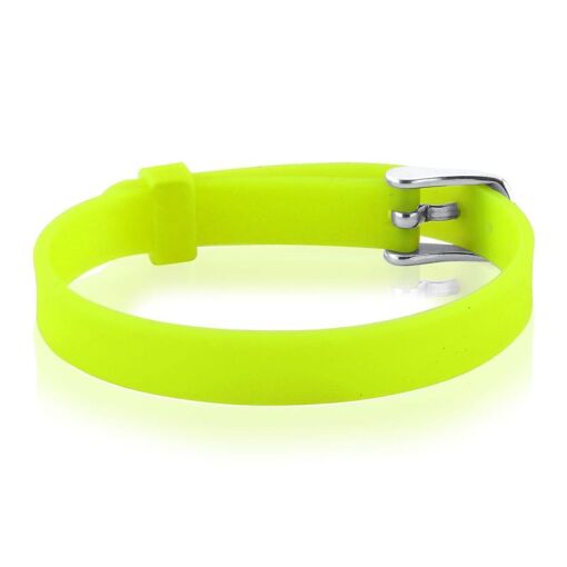 PULSEIRA ESTEIRA KIDS EMBORRACHADA NA COR AMARELO NEON EM AÇO
