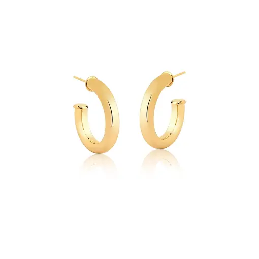 MEIA ARGOLA LISA BANHADA A OURO