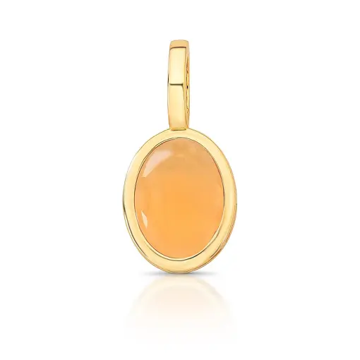 PINGENTE COM CRISTAL OVAL E FECHO