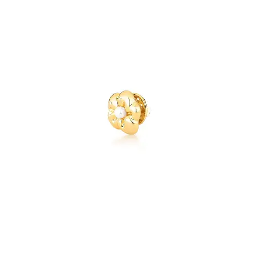 BROCHE DE FLOR TRABALHADA COM PÉROLA SHELL