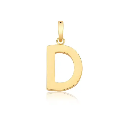 PINGENTE LETRA "D" LISO COM FECHO BANHADO A OURO