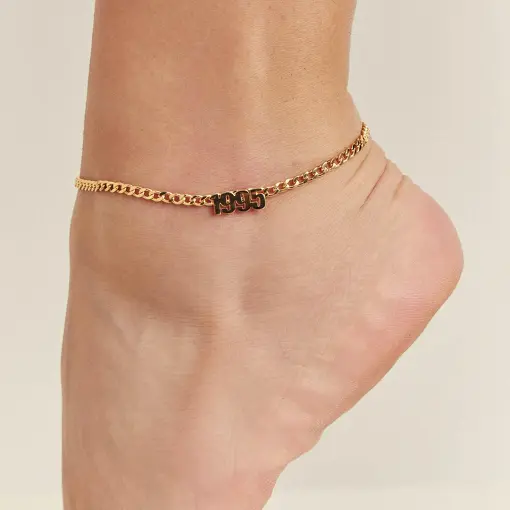 TORNOZELEIRA PERSONALIZADA COM ANO DE NASCIMENTO