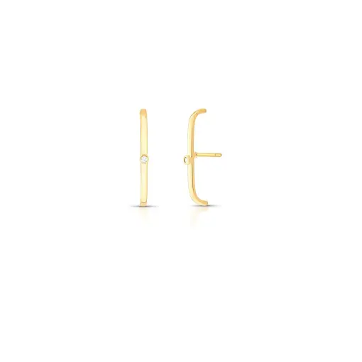 BRINCO EAR HOOK CURVO COM CRISTAL REDONDO