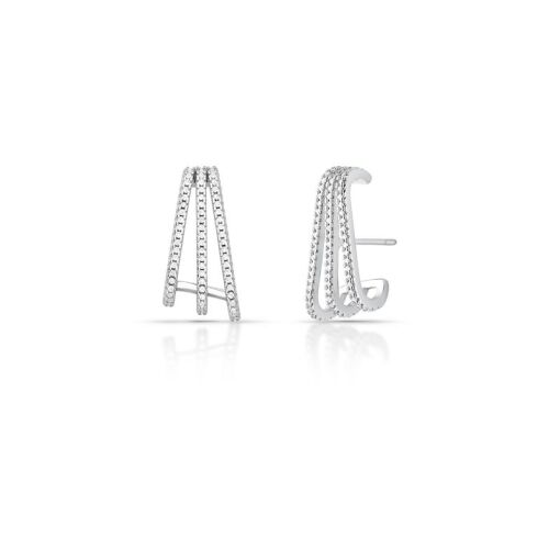 BRINCO EAR HOOK TRÊS VOLTAS E COM ZIRCÔNIAS