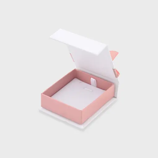 EMBALAGEM DE PAPEL ROSA E BRANCO PARA CONJUNTO