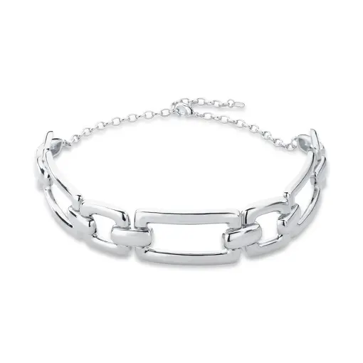 CHOKER COM ELOS QUADRADOS E RETANGULARES VAZADO