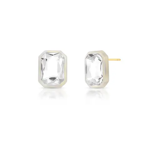 BRINCO OCTÓGONO COM CRISTAL E RESINA