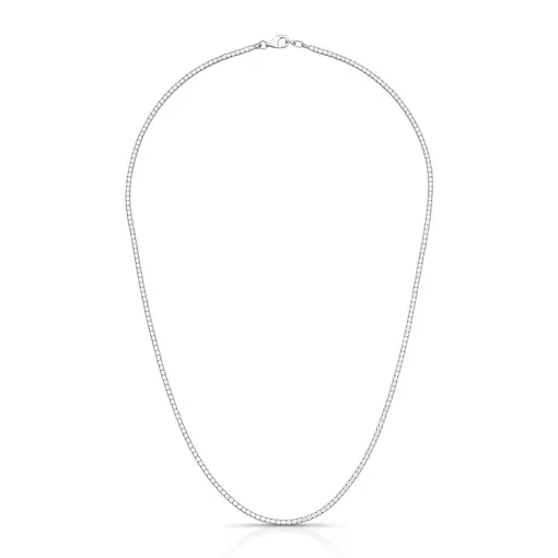 COLAR RIVIERA COM ZIRCÔNIAS PRATA RODINADA