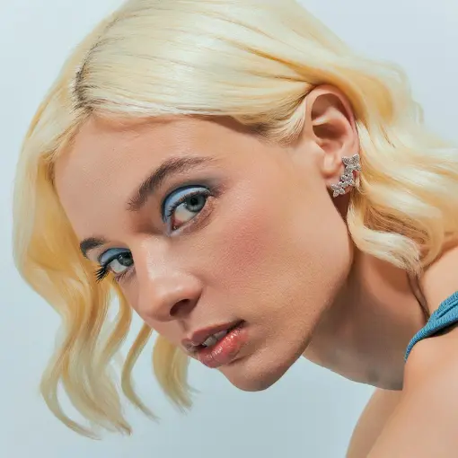 BRINCO EAR CUFF COM FLORES EM ZIRCÔNIAS PRATA RODINADA