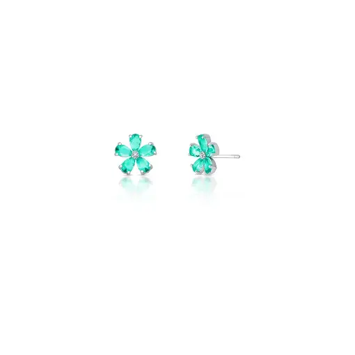 BRINCO DE FLOR COM CRISTAIS DE GOTA