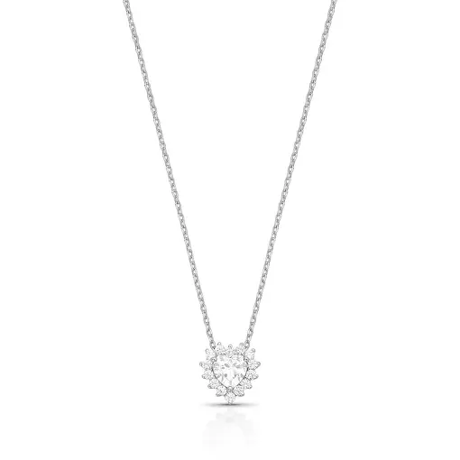 COLAR COM PINGENTE DE CORAÇÃO EM CRISTAIS