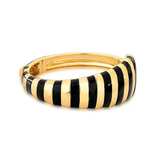 BRACELETE ESMALTADO LISO BANHADO A OURO