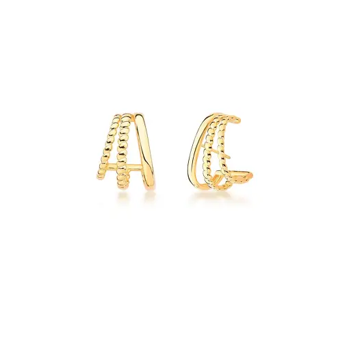 BRINCO EAR HOOK LISO BANHADO A OURO