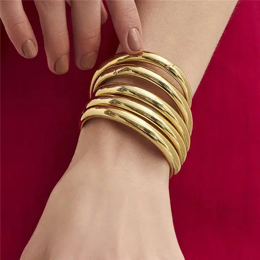 BRACELETE ABAULADO LISO COM ABERTURA