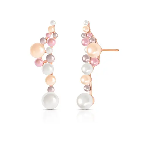 BRINCO EAR CUFF COM PÉROLAS SHELL EM PÊNDULO