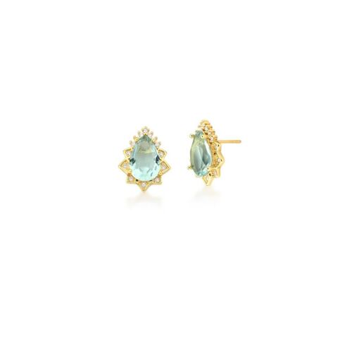 CONJUNTO BRINCO E COLAR COM PINGENTE GOTA BANHADO A OURO