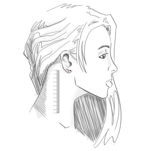 BRINCO EAR CUFF COM CRISTAIS COLORIDOS PRATA LISA