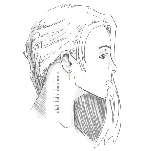BRINCO EAR JACKET DE CORAÇÃO CRISTAL ROXO BANHADA A OURO