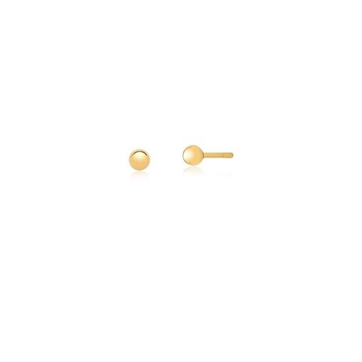BRINCO SEGUNDO FURO COM BOLINHA LISA BANHADO A OURO