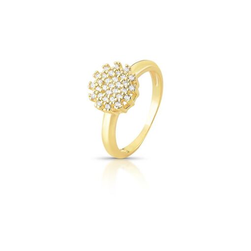 ANEL DE FLOR CRAVEJADO DE ZIRCÔNIAS