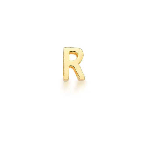 PINGENTE LETRA "R" LISO BANHADO A OURO