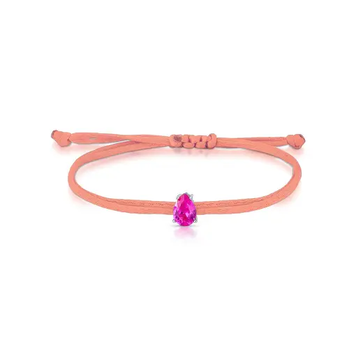 PULSEIRA REGULÁVEL DE FIO ENCERADO COM CRISTAL PRATA RODINADA