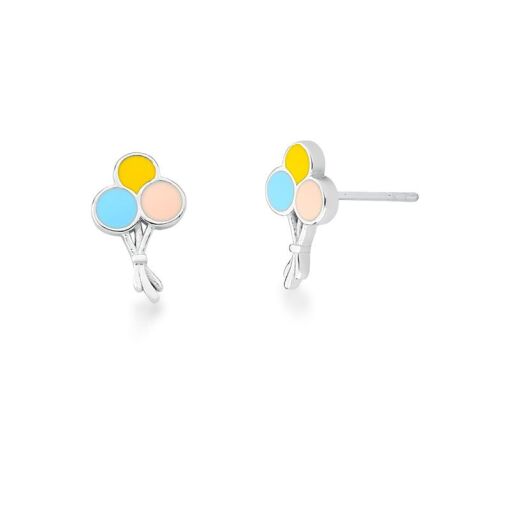 BRINCO KIDS DE BALÕES ESMALTADO COLORIDO PRATA LISA