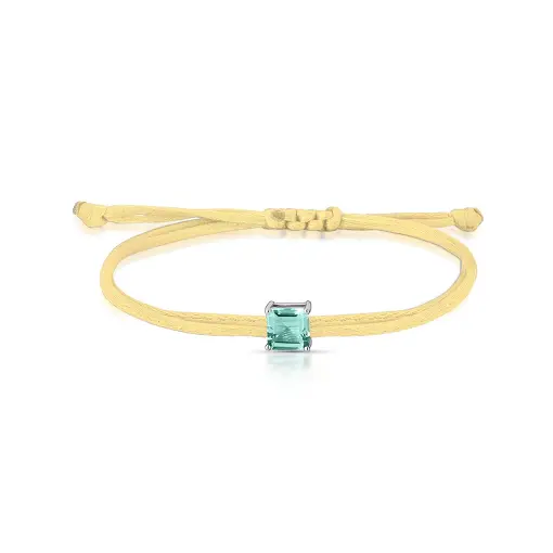 PULSEIRA REGULÁVEL DE FIO ENCERADO COM CRISTAL PRATA RODINADA